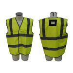 Image of the Abtech Safety Hi Vis Jacket with opening for harness attachment points.