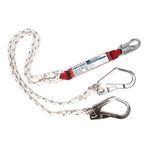 Image of the Portwest Double Lanyard With Shock Absorber, White