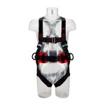 Image of the 3M PROTECTA E200 Comfort Belt Style Fall Arrest Harness Black, Medium/Large with Back, Front, Lower Front, side D-ring placement