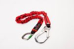 Image of the 3M Protecta Pro-Stretch Shock Absorbing Lanyard Edge Tested Elasticated Webbing, Single Leg, 2 m with Aluminium Scaffold Hook