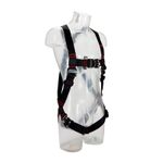 Image of the 3M PROTECTA E200 Standard Vest Style Fall Arrest Harness Black, Medium/Large with quick-connect connection