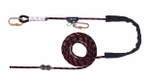 Image of the JSP 5m Adjustable Work Positioning Lanyard - Fixed Rope Grab + 2 Karabiners