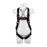 Image of the 3M PROTECTA E200 Standard Vest Style Fall Arrest Harness Black, Medium/Large with back and front d-ring