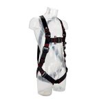 Image of the 3M PROTECTA E200 Standard Vest Style Fall Arrest Harness Black, Extra Large with Back, Front and shoulder D-ring placement