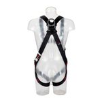 Image of the 3M PROTECTA E200 Standard Vest Style Fall Arrest Harness Black, Medium/Large with back and front d-ring